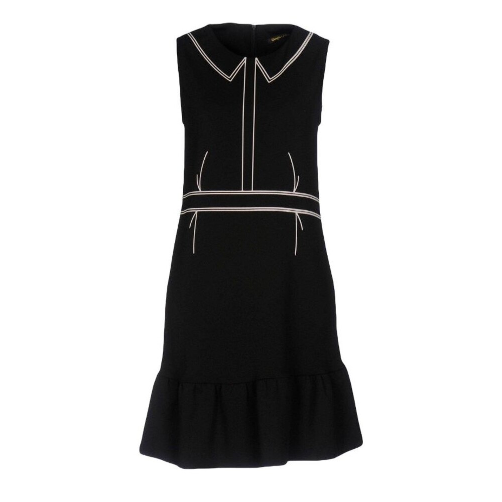 Giorgia & Johns Sleeveless Sheath Dress Office Career Black w/White Detail Sz L